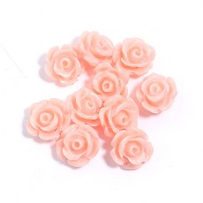 10Pcs 6 8 10 12 15mm 수지 구슬 모조 산호 꽃 매력 보석에 대 한 DIY 팔찌 목걸이 만들기, Light Pink, 8mm 10pcs