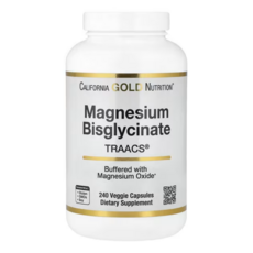 캘리포니아골드뉴트리션 마그네슘 비스글리시네이트 Albion TRAACS® 200mg 베지 캡슐 240정, 1개