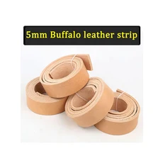 쿠쿠스토어 5mm 두께의 최상층 식물성 무두질 소가죽 벨트 수제 DIY 딱딱한 물소 원색 전체, 09 1.5x50cm, 01 아이보리