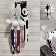 면도기걸이 흡착판 손바닥 큐방 칫솔걸이, 1개
