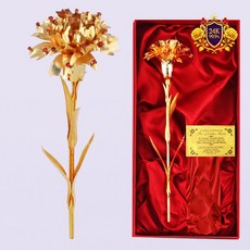 24k 금 금장미 스톤 금 카네이션 한송이 꽃 카네이션 어버이날 부모님 스승의날 선생님 선물 생일 생신 결혼기념일 축하 꽃 여자 선물, 1개, 블루스톤 금카네이션