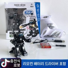 체감 조종 격투로봇 배틀 변신 RC 대결봇 2인 대전 완구, 공식 표준 포장, 1개, 블랙 로봇 1대
