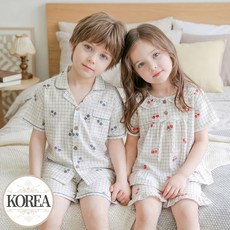 아동 잠옷 주니어 여아 면 파자마 체리봉봉