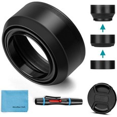 62mm 렌즈 후드 유니버설 접이식 선쉐이드 중앙 핀치 캡 포함 캐논 니콘 소니 펜탁스 올림푸스 후지 카메라용, 55mm, 1개