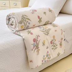 여름 이불 여름 에어컨 이불 워싱 코튼 여름 이불 레이스 여름 시원한 이불 얇은 이불, 1.1X 1.5m 어린이용 에어컨 이불 약 0.6kg, 친구