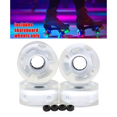 스피드 인라인 레이싱 4Pcs 쿼드 32x58mm 롤러 스케이트 바퀴 보드 액세서리 LED 플래시 실내 표준 소프트, 01 WHITE