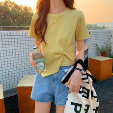 女款扭結短版T恤