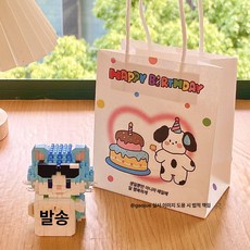 딸기곰 소녀 미니 입자 조립 블록 퍼즐 장난감, 기본 색상