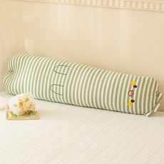 DIU 超可愛長條抱枕臥室女生抱枕睡覺孕婦牀上夾腿側身睡枕頭兒童靠墊, 長條枕-綠條紋【恐龍】