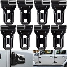 도어 힌지 커버 트림 외부 액세서리 장식 2018-2025 지프 랭글러 JL JLU 스포츠 사하라 프리덤 루비콘 언리미티드 & 글래디에이터 JT 2도어 및 4도어 (레드 8개), 블랙