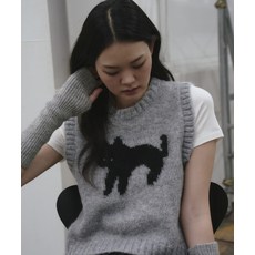 THE GREEN LAB 고양이 쟈카드 베스트 조끼 [멜란지 그레이] 235461