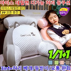 1/1+1[독일의 공예] 아이스 테릴렌 다기능 허리 등쿠션 다용도 등받이 쿠션목쿠션 냉감 쿠션 침실 베개 대형 쿨베게 아이스 수면 허리쿠션/PP 코튼 충전/아이스 테릴렌 원단, 65x45CM, (1+1)오렌지 토스트