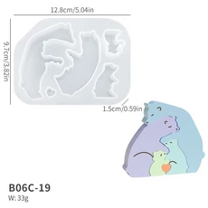 고슴도치 가족 실리콘 양초 금형 버섯 체리 동물 수지 테라피 석고, 색상: 6. Hedgehog Mold 7