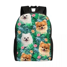 포메라니안 드워프 스피츠 배낭 캐주얼 대학 학교 애완 동물 강아지 가방, 1개, 7. 13