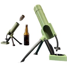 Zeekr 51mm 박격포 맥주병 따개 고강도 전술 캡 발사기 핸즈프리 푸시 방식, 녹색, 1개