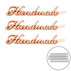 바이유즈 handmade 금속라벨 핸드메이드라벨, 1개, 로즈골드3p