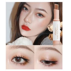 自然雙色眼影棒 網紅防水防汗不易脫妝 懶人眼影 化妝 漸變色 夜店, 1個, 大地色, 大地色