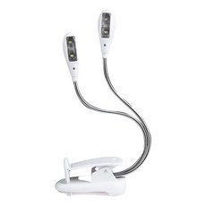 카멜리안 악보 보면대 2 Head 4 LED 8 LED 북라이트 클립 조명 라이트, 4LED, 화이트
