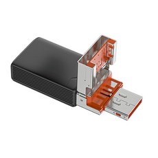 Type C USB to MicroSDs 카드 리더 태블릿 폰과 호환되는 아연 합금 OTG 메모리 카드 어댑터 480Mbps 데이터 트랜스터, 검은, 흑색의, 1개