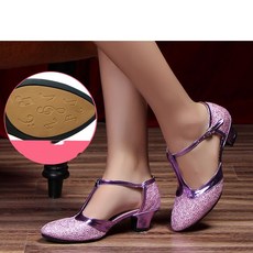 여자 댄스화 라틴 댄스화 사교댄스화 여자 스포츠댄스화, 240, 3.5cm퍼플