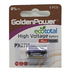 골든파워 4LR43 알카라인 배터리 건전지 PX27G PX27A 4SG12 PX27 PX27M 4AG12 S27PX- 1알, 1개, 1개입