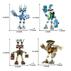 게임 시리즈 워터 몬스터코아 모델 블록 만화 소년 조립형 음악 로봇 장식용 MOC 브릭 장난감 휴일 선물, 10 Set 2
