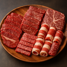 소고기 5종 모둠 1.2kg 캠핑 구이용 등심 살치살 부채살 갈비살 우삼겹, 1세트