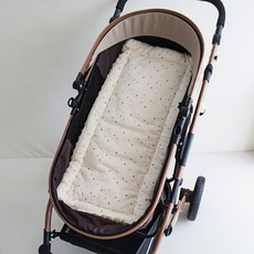 新款嬰兒推車棉墊遛娃車坐墊寶寶搖籃墊紗布豆豆絨秋冬季加厚保暖, 1個, 彩色點點:35*76cm