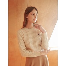 비버리힐스폴로클럽 여성 비스코스 라운드넥 케이블 니트 TK319