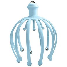 18爪頭皮按摩器 3D拇指滾珠按摩 頭部放鬆舒壓 粉藍兩色可選, 藍-塑膠款