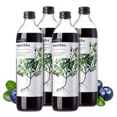 핀란디아 카스케인 유기농 블루베리 원액 주스 500ml 4병, 단품