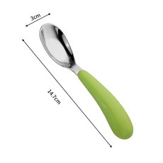 嬰兒湯匙316不鏽鋼兒童學習湯匙，寶寶安全餐具現貨速發, 1個, 嬰兒湯匙(綠色)