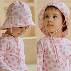 [썬블럭햇] 솜니움베베 아기 유아 데이지 수영모자 여아 UV 플랩캡 자외선차단 모자