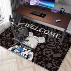 에스이스타 거실러그 카페트 대형러그 물세탁러그, 우주 비행사 블랙 베어, 60cmx90cm