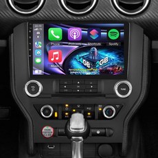 포드 머스탱 라디오 2015년 2016년 2017년 2018년 2019년 2020년 3버튼에만 적합 2+64기가 9인치 터치스크린 안드로이드 차량용 오디오 카플레이안드로이드 오, 포드 머스탱 라디오 2015년 2016년 2017년 2