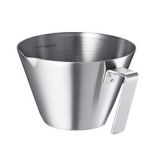 304不鏽鋼咖啡萃取杯 濃縮咖啡量杯 奶盅 100ml, 1個, 咖啡必備咖啡萃取量杯精準測量,超小杯本色慎拍