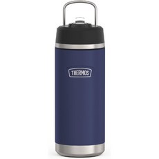 보온병 아이콘 시리즈 빨대 뚜껑이 있는 단열 물병 - 18온스 씨폼 스테인리스 스틸 진공, Navy, 1개