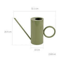 不鏽鋼長嘴澆水壺, 圓圈手柄澆水壺 / 綠色 - 1.5L, 1個