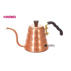 HARIO V60 銅製手沖壺, 1個, 銅壺、上蓋手摘-原木、把手-矽膠, 900ml