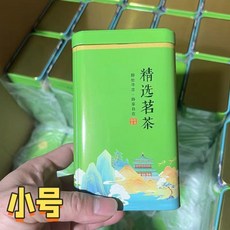 茶葉空罐禮盒 密封防潮鐵罐 方形設計 半斤/一斤容量通用, 小號1個綠色罐通用款不含茶葉, 1個