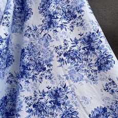 純棉40支府綢數碼印花布料 青花瓷國風面料, 青花瓷長1米*寬1.45米價