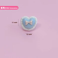 50개 미니 플랫백 큐트 리본 블랙 하트 발렌타인 카보숑 레진 장신구 매니큐어 액세서리 DIY 네일 장식, 03 No.6