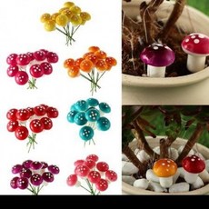 [1+1] 홈 식물 화분 정원 인공 수지 DIY 공예 이끼 장식버섯, 옐로우낱개 SE03465, 2개