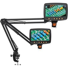 헤이브 현미경 암 스탠드 조절 가능한 금속 브래킷과 클램프 및 고무링 베이스 동전 마운트 모델 DM4 DM9 MS2 MS1 MS3와 호환 4.3인치 7인치 디지털 현미경1.65, 1.65（For MS1/MS3)