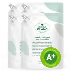 베베블랑 시그니처 신생아 아기 세탁 세제 무향, 4개, 1.5L