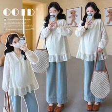 OOTD 孕婦娃娃衫 寬鬆遮肚 秋季新款
