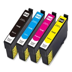 모노테크 엡손 호환잉크 세트 T04E, 1세트, 검정+파랑+빨강+노랑