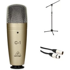 베링거 C-1 대형 다이아프램 콘덴서 마이크로폰 번들조절 가능한 스탠드 XLR 케이블 포함 스튜디오 녹음 팟캐스트 스트리밍 보컬용 - 내구성 있고 신뢰할 수 있는 디자인, 베링거 C-1 대형 다이아프램 콘덴서 마이크로폰 번들조