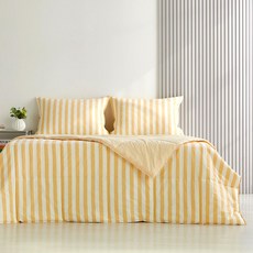 모던하우스 퓨어코튼 라이트 고밀도면 싱글 차렵이불 옐로우스트라이프-CV0225073