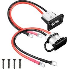 PAEKQ 50암페어 배터리 퀵 커넥트디커넥트 커넥터 8AWG 50A SB50 앤더슨 케이블 - O 링 터미널 12V-72V 와이어 하네스 플러그 키트 포크트 1페어, 1FT 7AWG